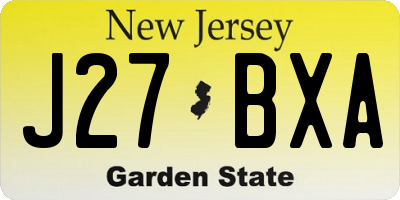 NJ license plate J27BXA