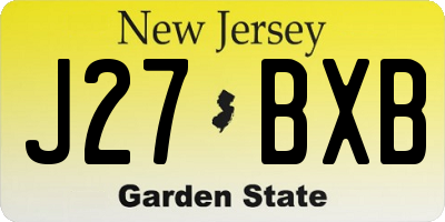 NJ license plate J27BXB