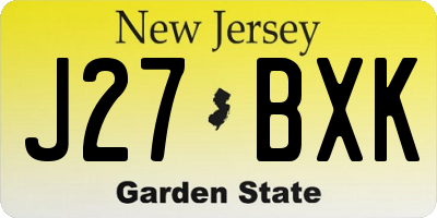NJ license plate J27BXK