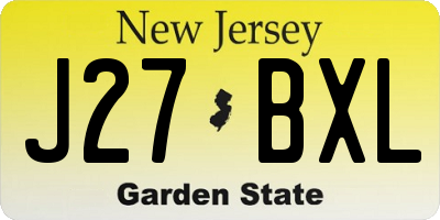 NJ license plate J27BXL