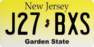 NJ license plate J27BXS
