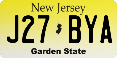 NJ license plate J27BYA