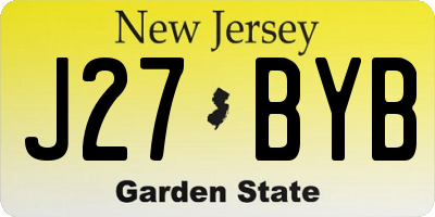 NJ license plate J27BYB