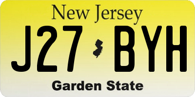 NJ license plate J27BYH