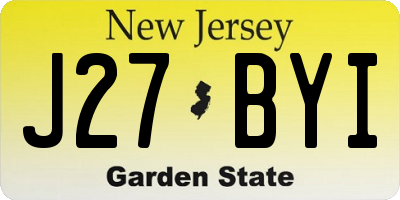 NJ license plate J27BYI