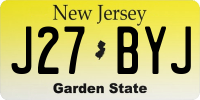 NJ license plate J27BYJ