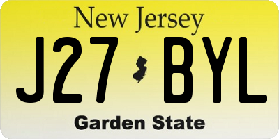 NJ license plate J27BYL