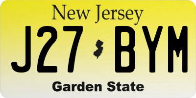 NJ license plate J27BYM