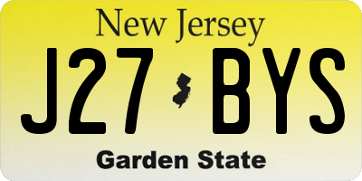 NJ license plate J27BYS