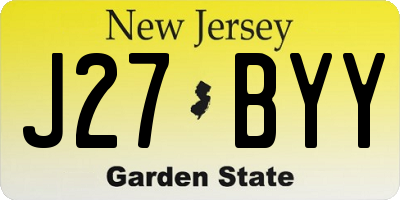 NJ license plate J27BYY