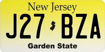NJ license plate J27BZA