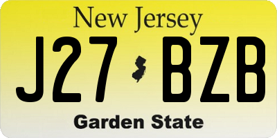NJ license plate J27BZB