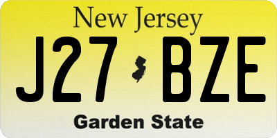NJ license plate J27BZE