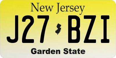 NJ license plate J27BZI