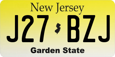 NJ license plate J27BZJ