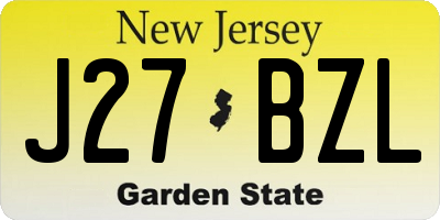 NJ license plate J27BZL