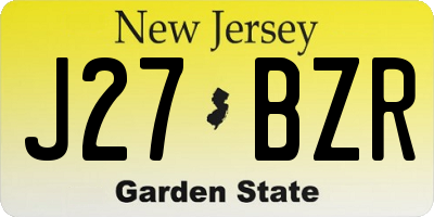 NJ license plate J27BZR