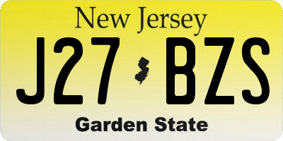 NJ license plate J27BZS