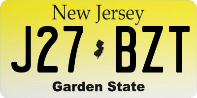 NJ license plate J27BZT