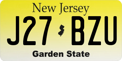 NJ license plate J27BZU