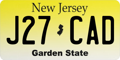 NJ license plate J27CAD