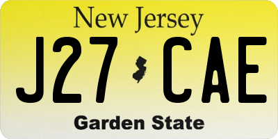 NJ license plate J27CAE