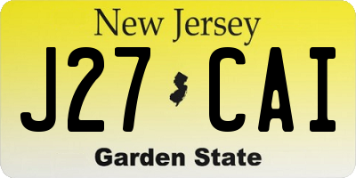 NJ license plate J27CAI