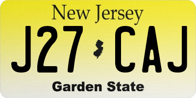 NJ license plate J27CAJ