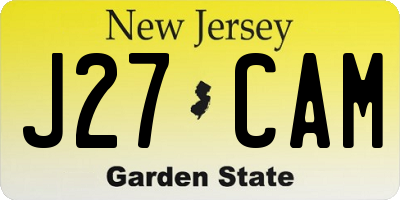 NJ license plate J27CAM