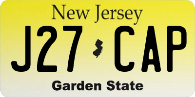 NJ license plate J27CAP