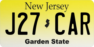 NJ license plate J27CAR