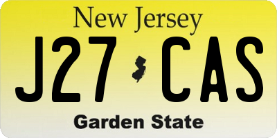 NJ license plate J27CAS