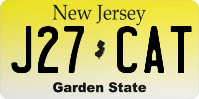 NJ license plate J27CAT
