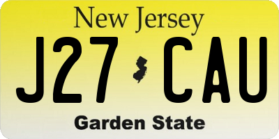 NJ license plate J27CAU