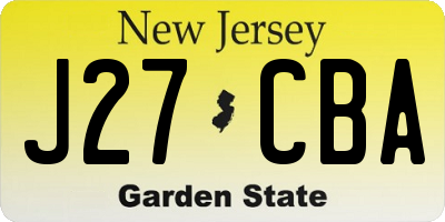 NJ license plate J27CBA