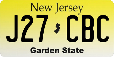 NJ license plate J27CBC