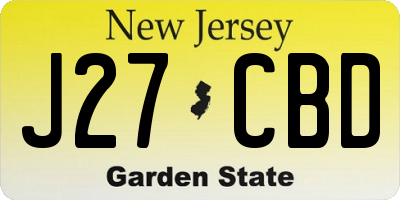 NJ license plate J27CBD