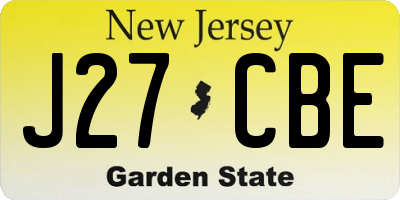 NJ license plate J27CBE