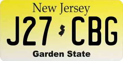 NJ license plate J27CBG