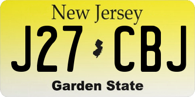 NJ license plate J27CBJ