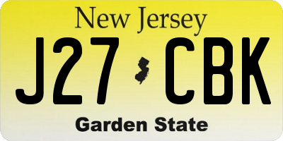 NJ license plate J27CBK