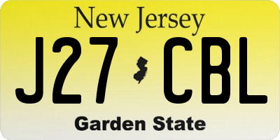 NJ license plate J27CBL