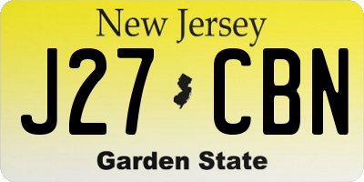 NJ license plate J27CBN
