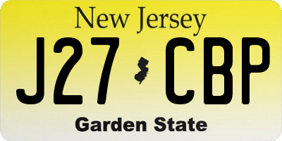 NJ license plate J27CBP