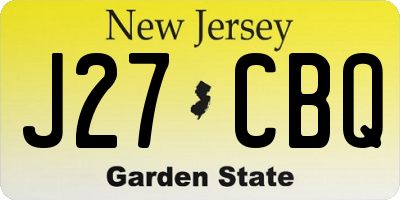 NJ license plate J27CBQ