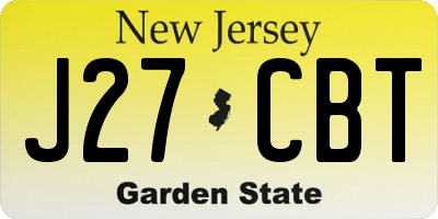 NJ license plate J27CBT