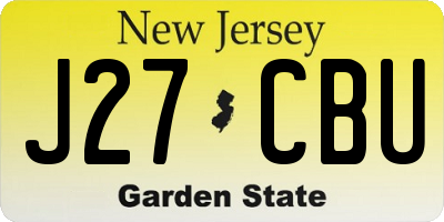 NJ license plate J27CBU