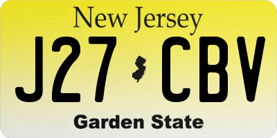 NJ license plate J27CBV