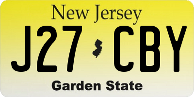 NJ license plate J27CBY