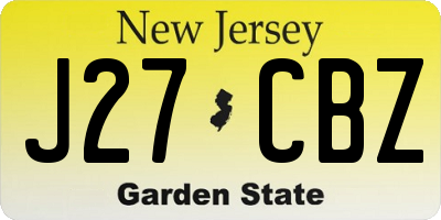 NJ license plate J27CBZ